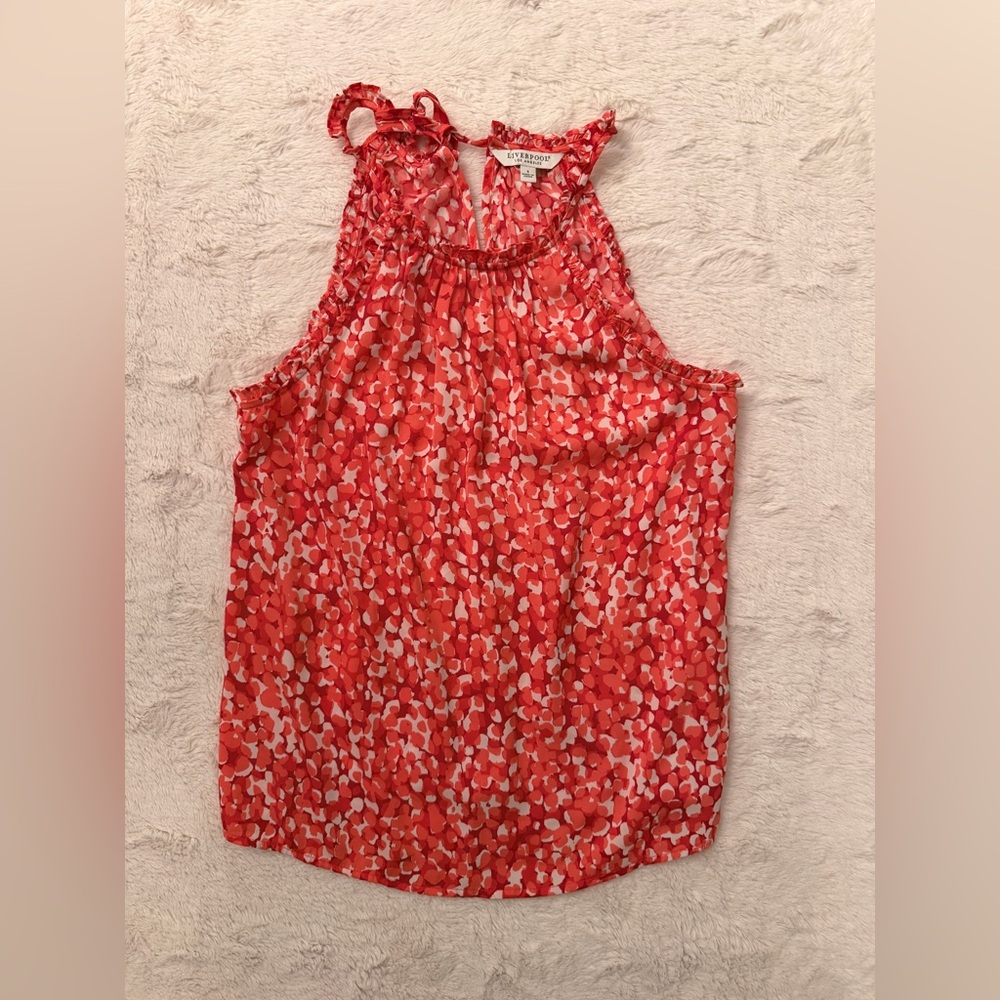 Liverpool LA Watermelon Sugar Ruffle Halter Top S